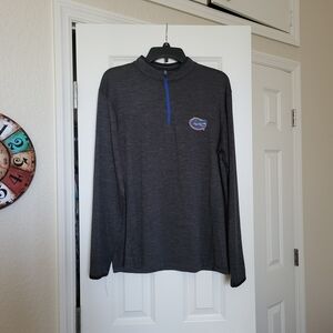 Colosseum Heathered Gray Pullover with Blue Trim